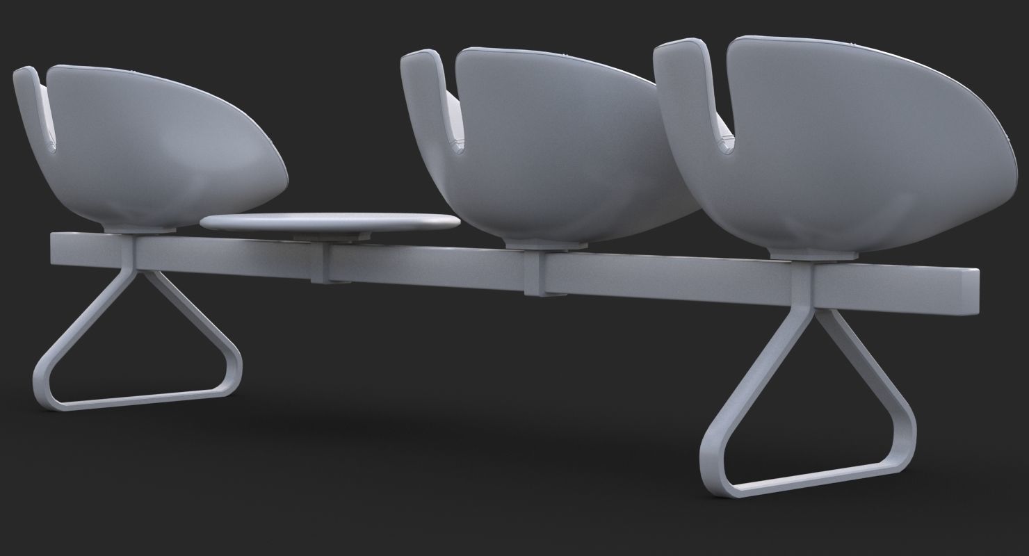 Fjord bar 4 places table Clay Mental Ray AI 3D model_4