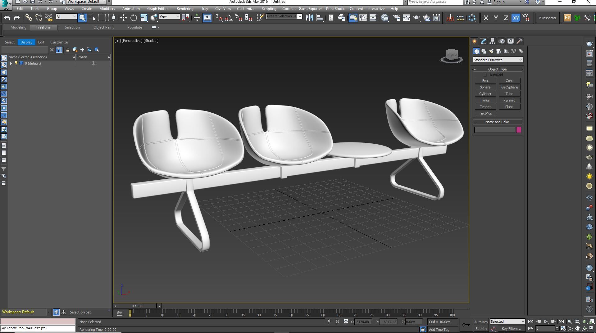 Fjord bar 4 places table Clay Mental Ray AI 3D model_13