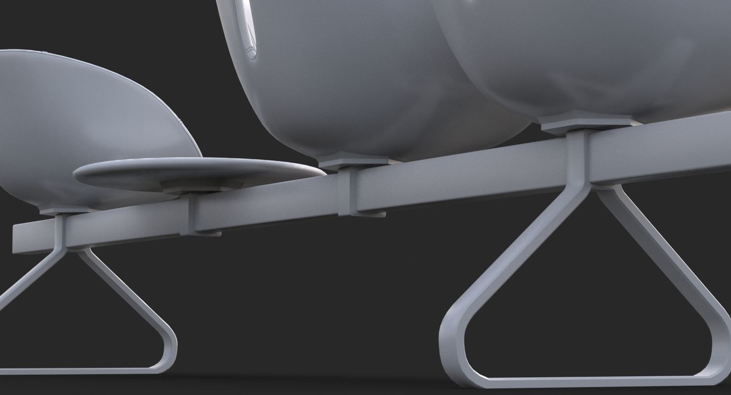 Fjord bar 4 places table Clay Mental Ray AI 3D model_7