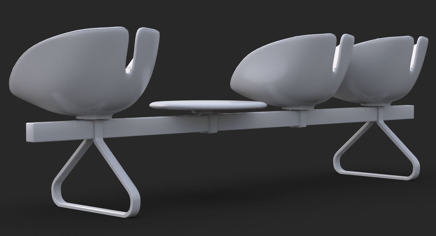 Fjord bar 4 places table Clay Mental Ray AI 3D model_3