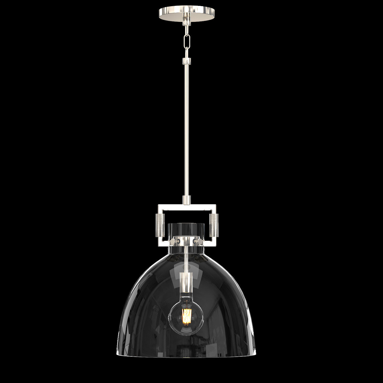 Machinist Glass Cloche Pendant 3D model_3