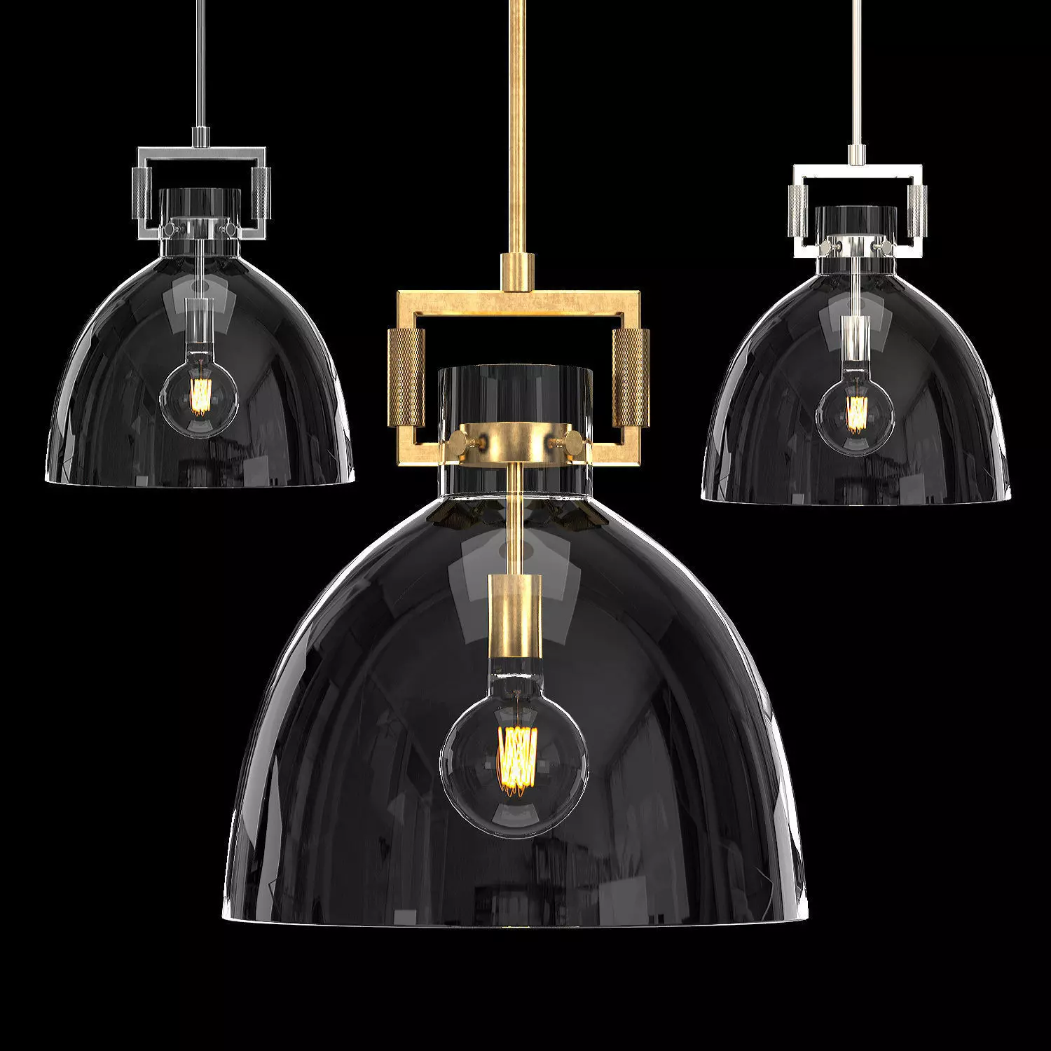 Machinist Glass Cloche Pendant 3D model_0