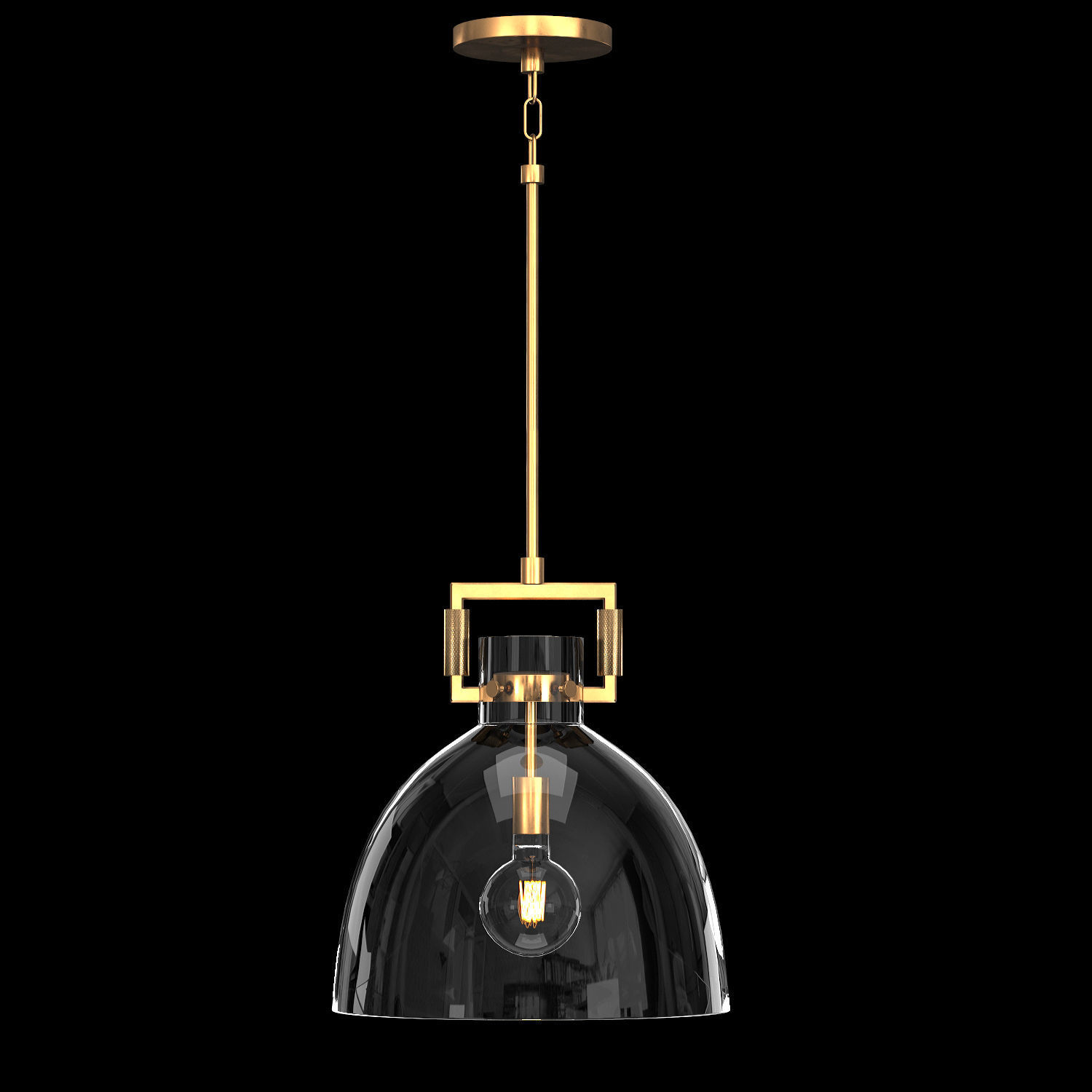 Machinist Glass Cloche Pendant 3D model_1