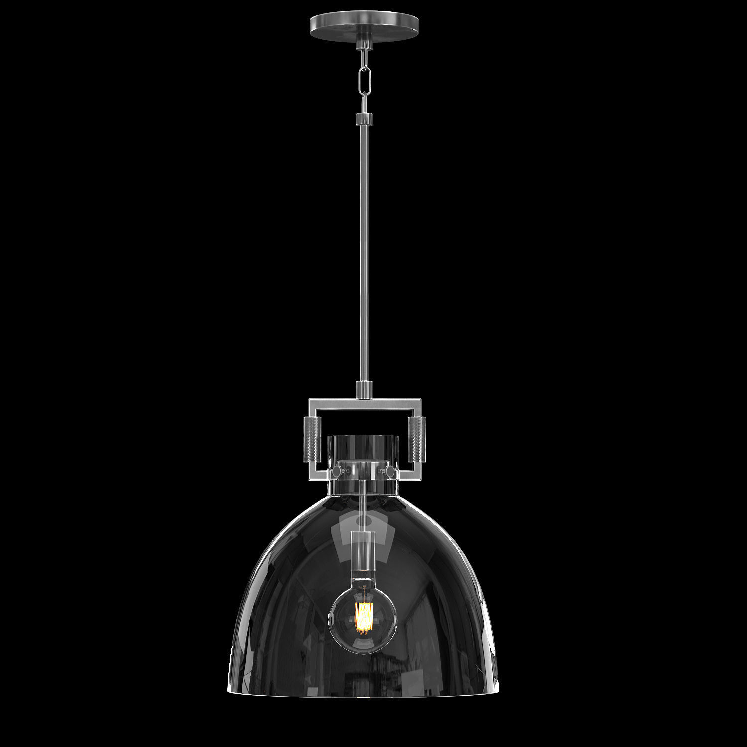 Machinist Glass Cloche Pendant 3D model_2