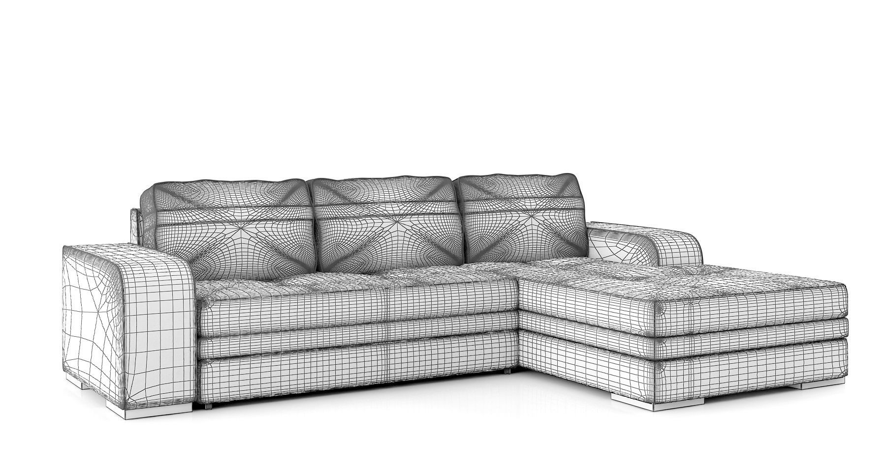 Corner Sofa with 3 seats 3D model_2