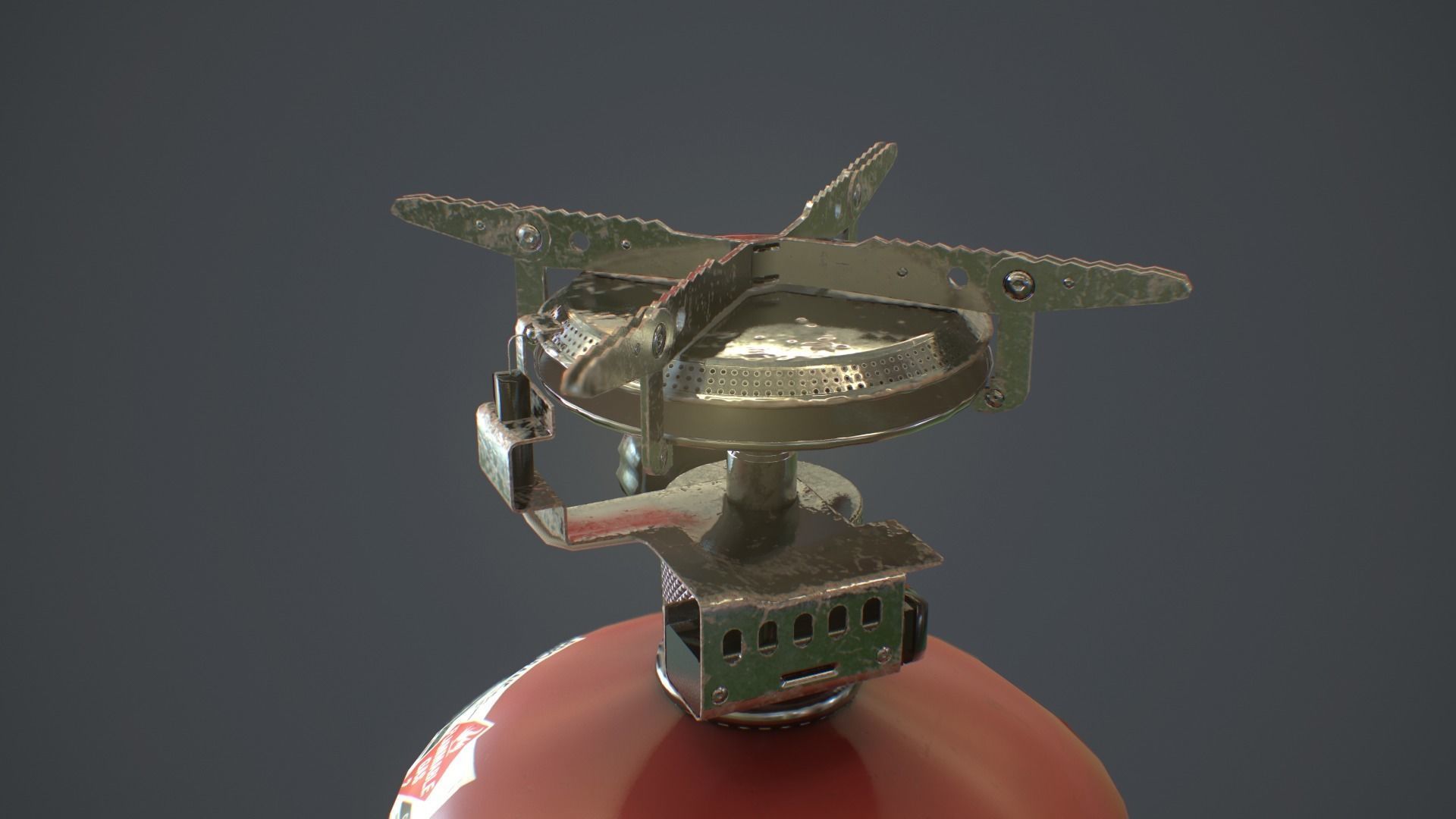 Travel Camping Gas Stove Low-poly 3D model_15
