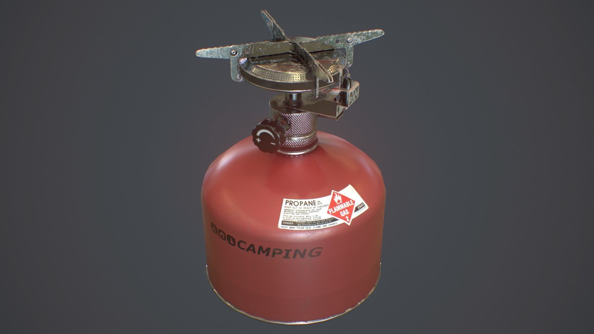 Travel Camping Gas Stove Low-poly 3D model_2