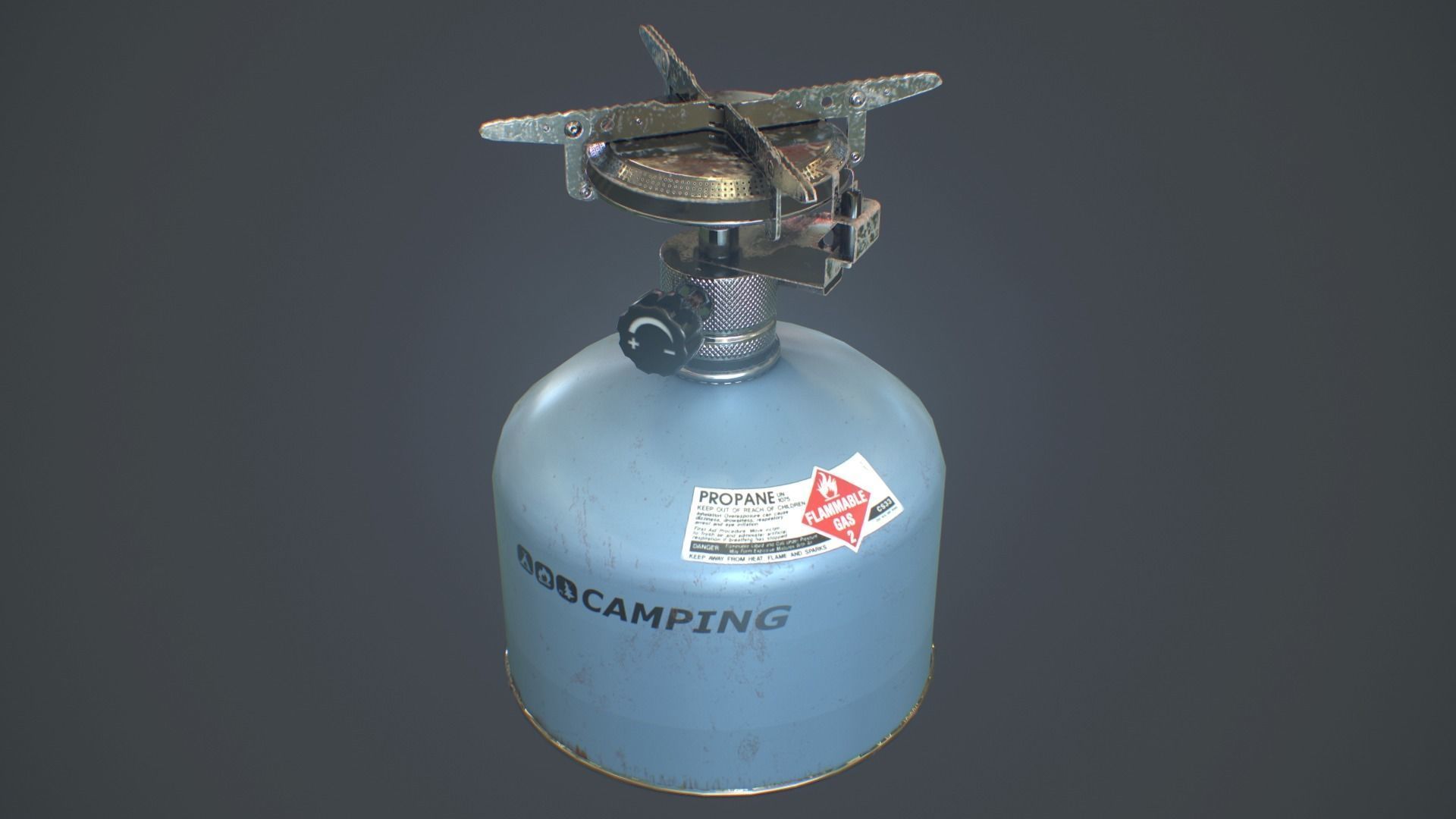 Travel Camping Gas Stove Low-poly 3D model_4