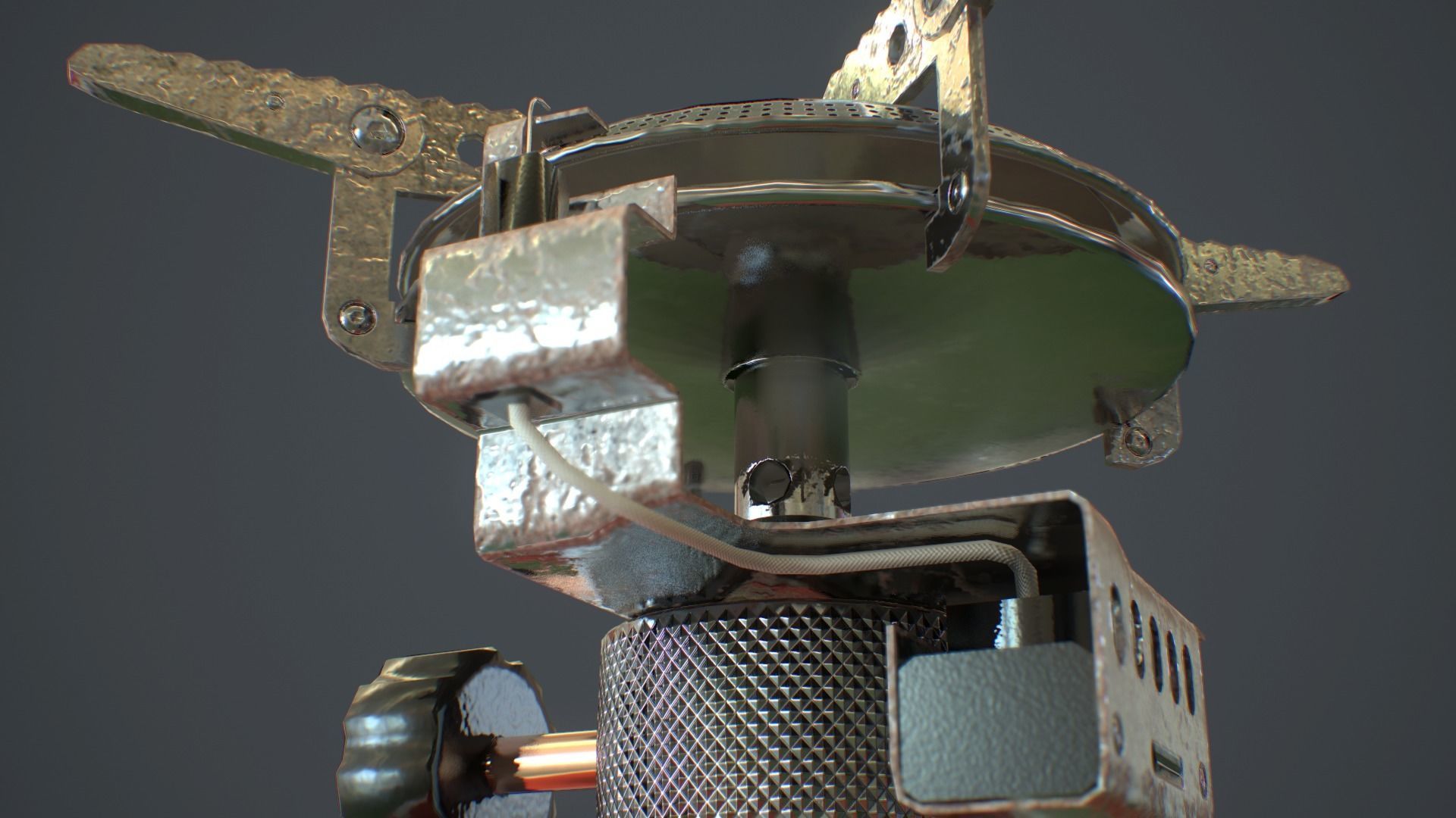 Travel Camping Gas Stove Low-poly 3D model_14