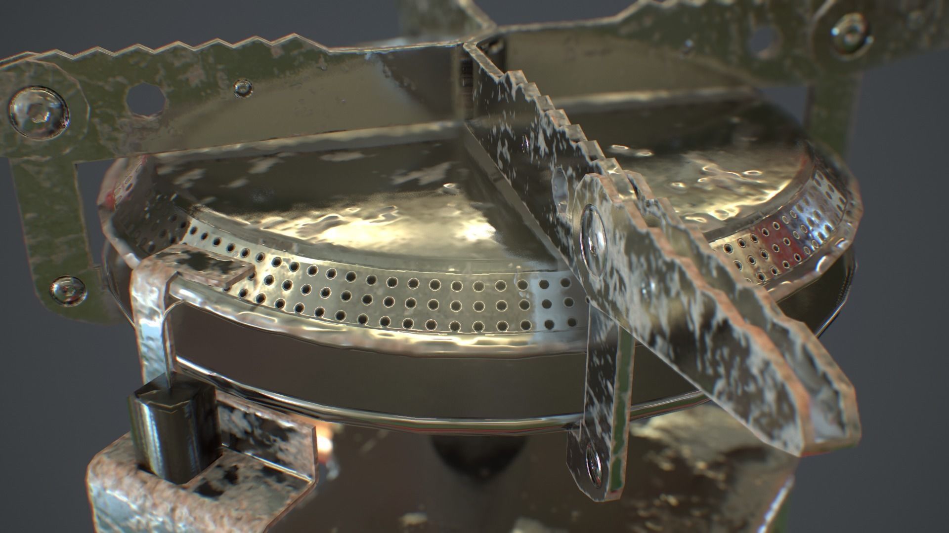 Travel Camping Gas Stove Low-poly 3D model_13