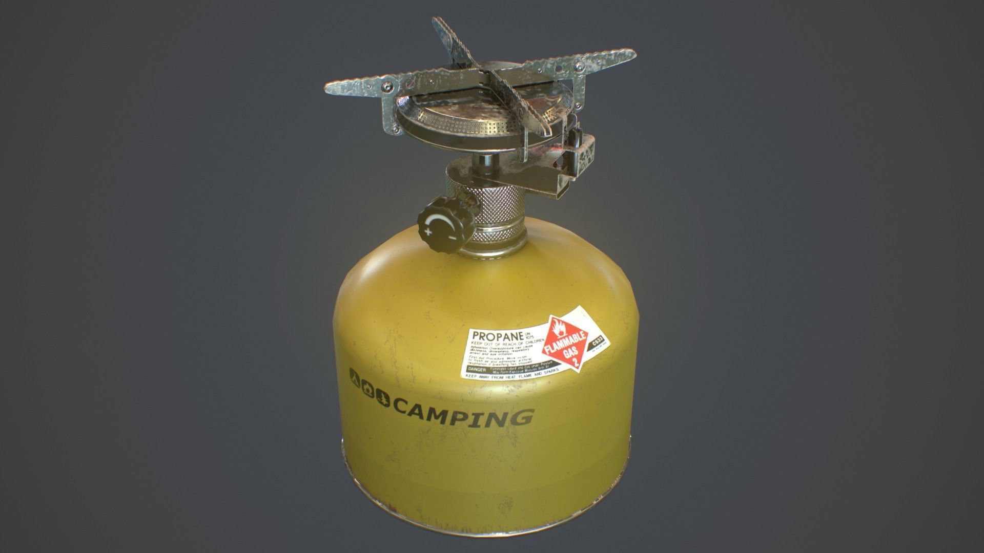 Travel Camping Gas Stove Low-poly 3D model_5