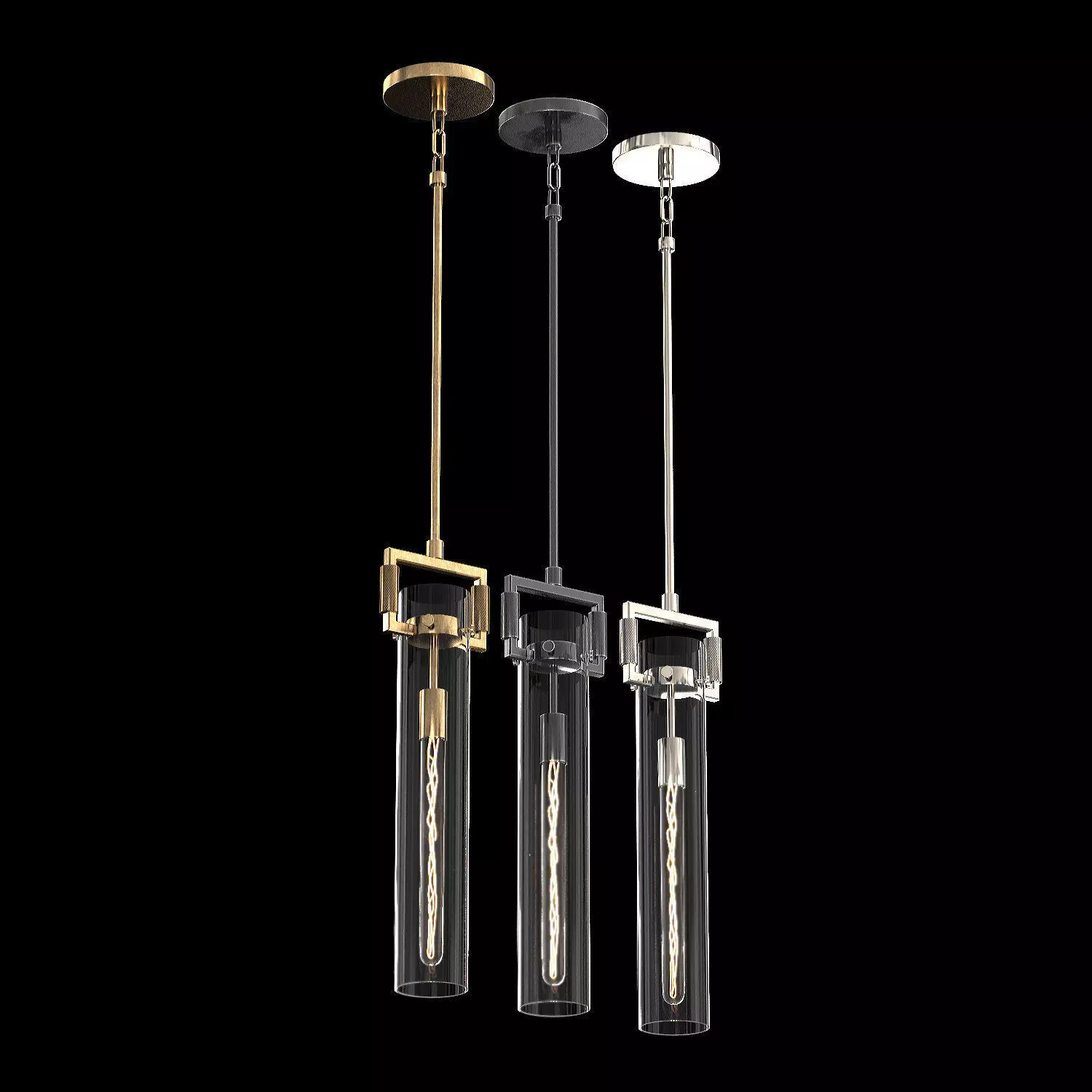 Machinist Glass Cylinder Pendant 3D model_0