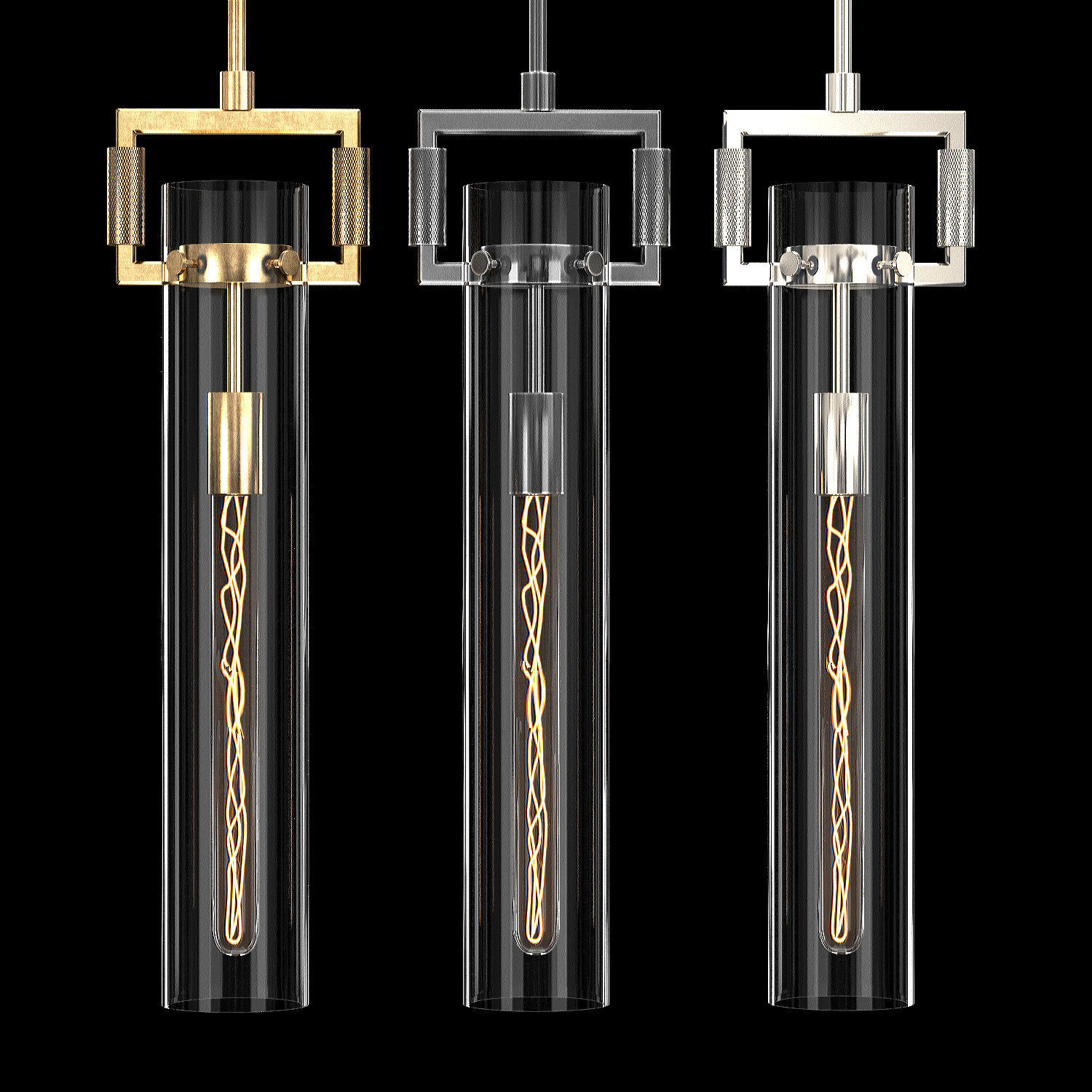 Machinist Glass Cylinder Pendant 3D model_2