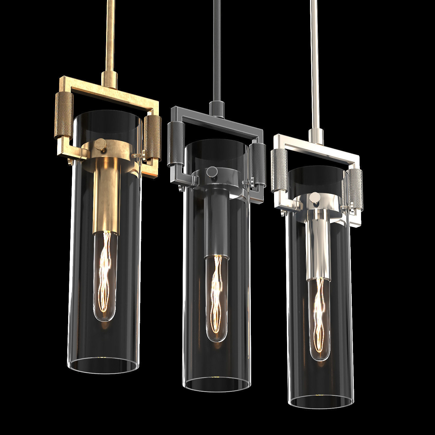 Machinist Glass Cylinder Pendant 2 3D model_2