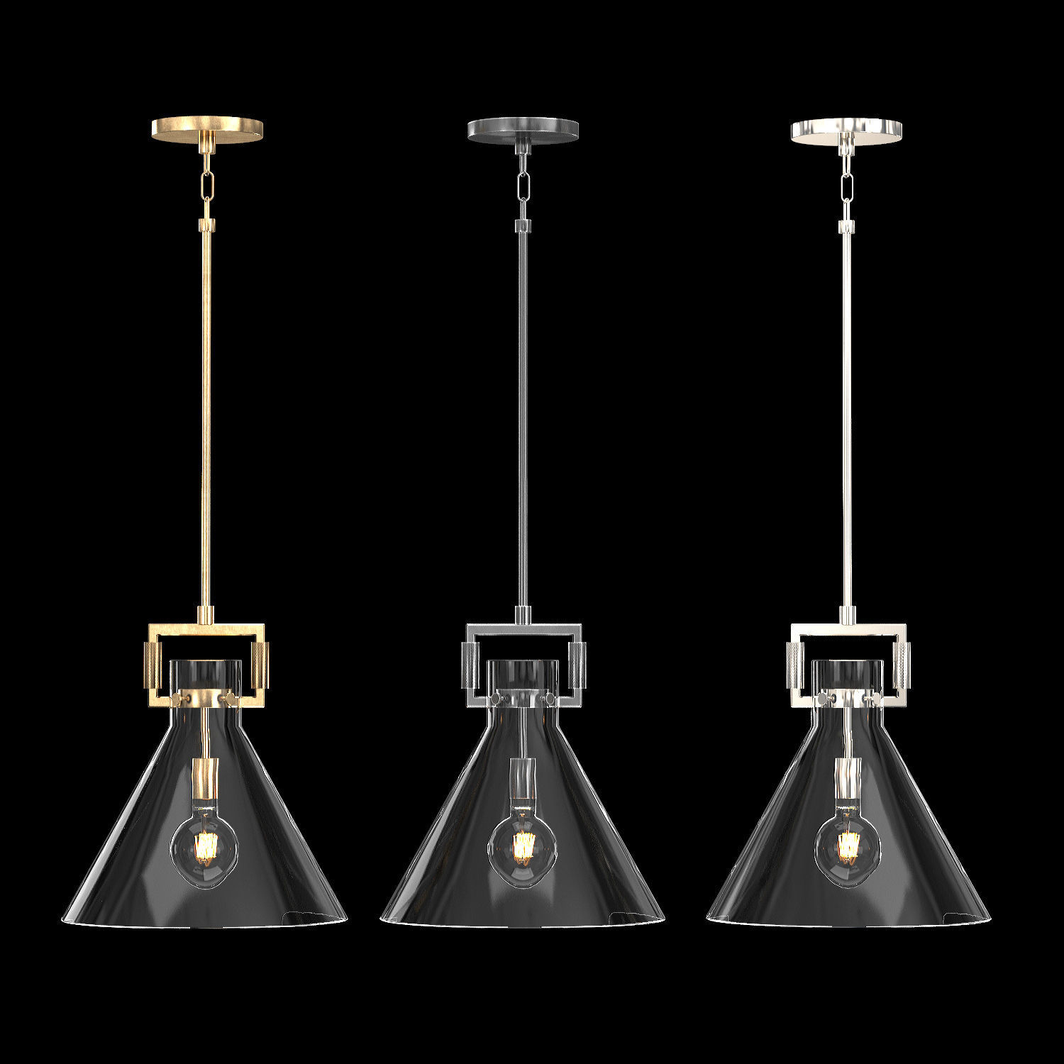 Machinist Glass Funnel Pendant 3D model_1