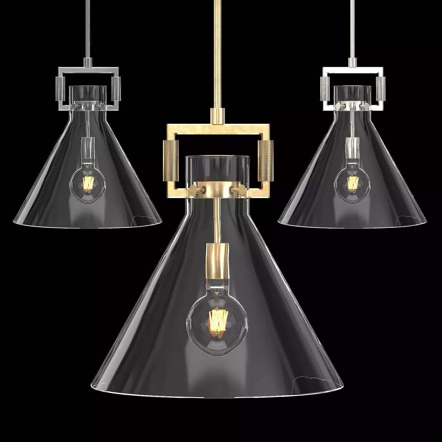 Machinist Glass Funnel Pendant 3D model_0