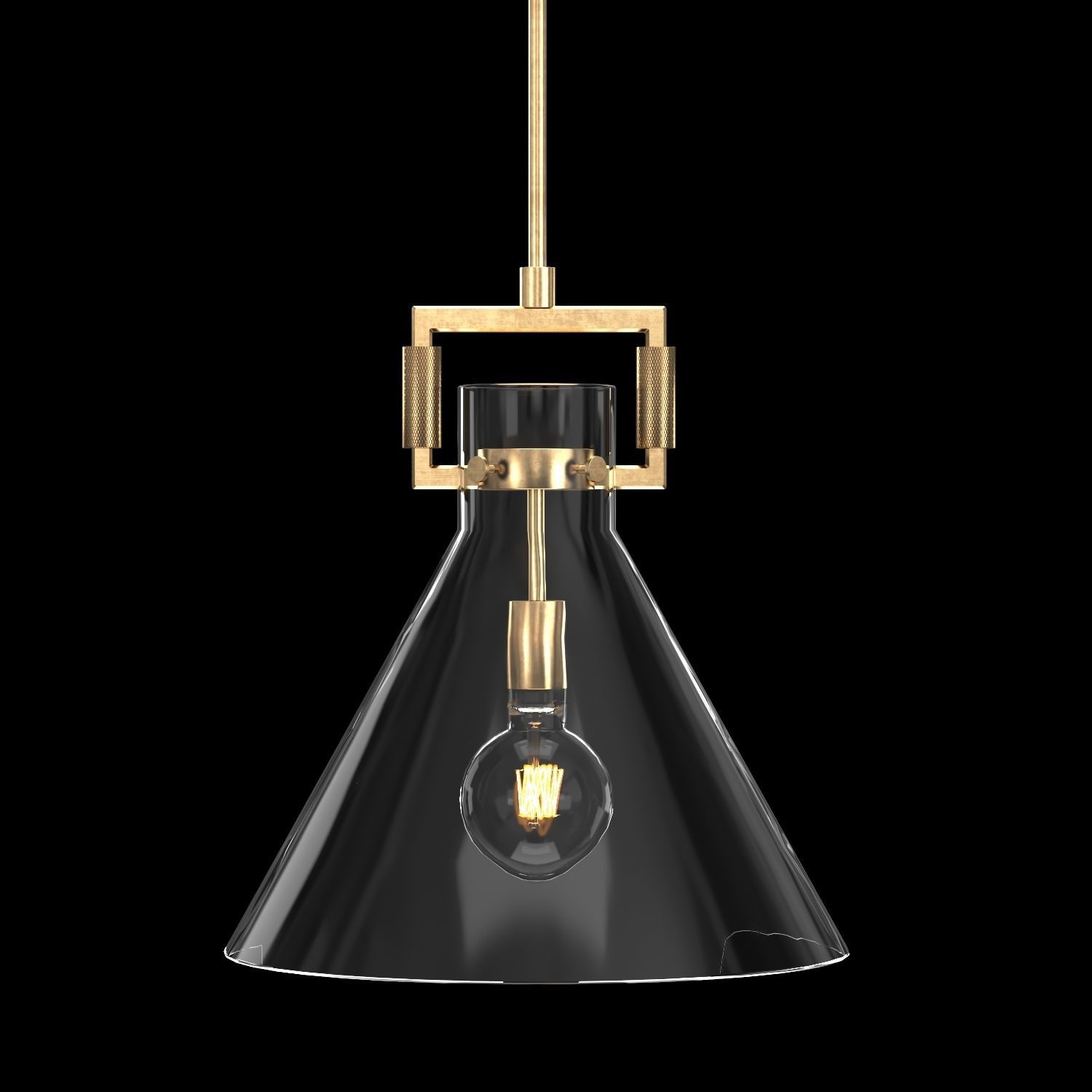 Machinist Glass Funnel Pendant 3D model_2