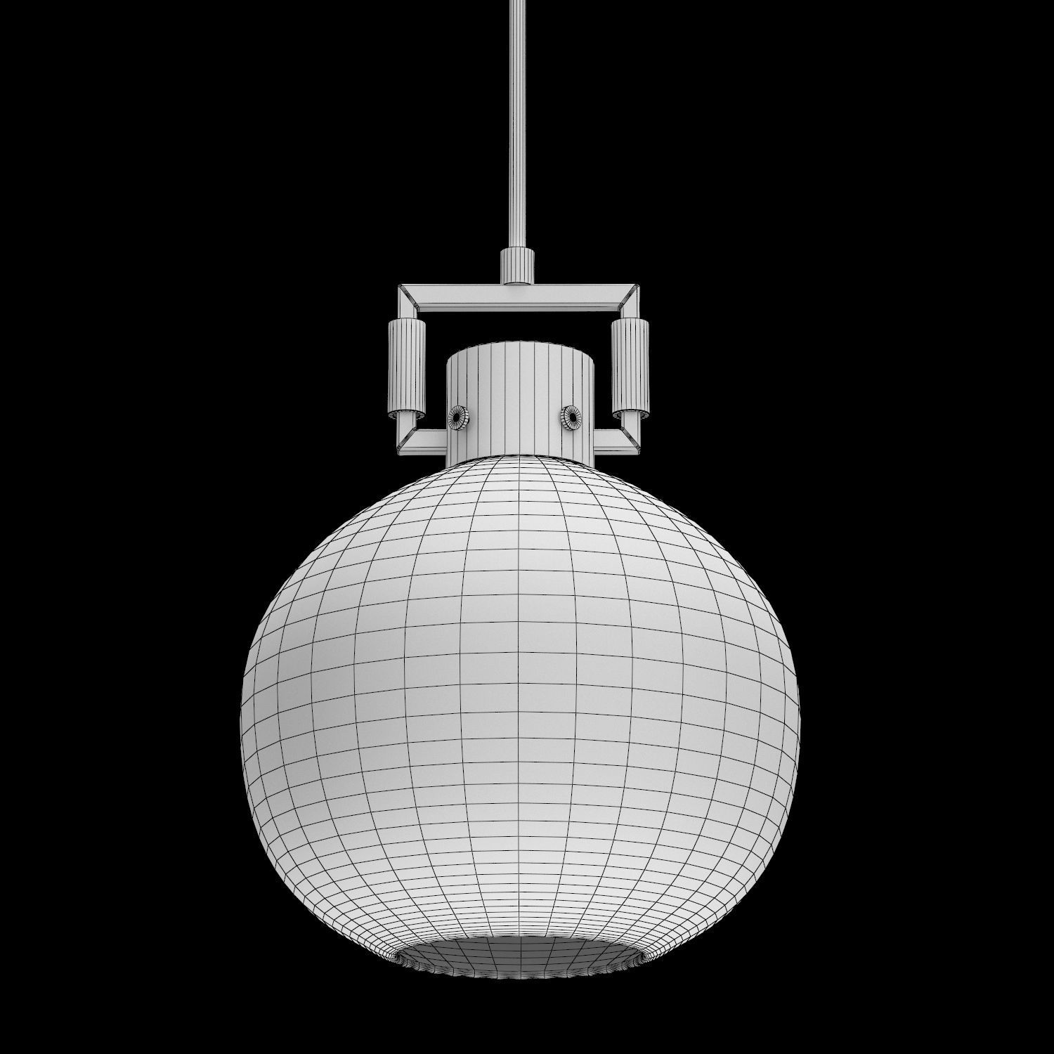 Machinist Glass Globe Pendant 3D model_5