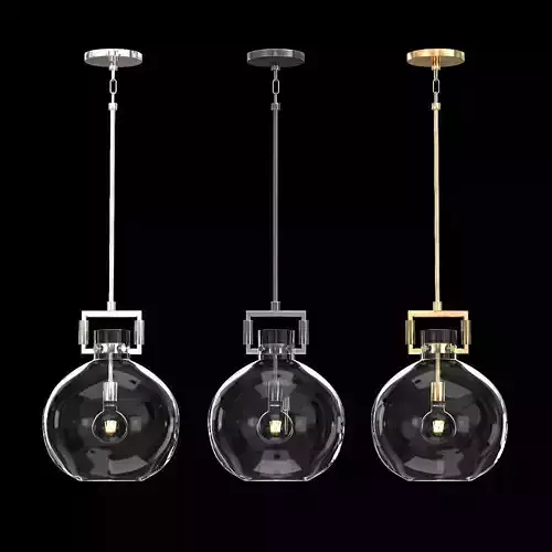 Machinist Glass Globe Pendant 3D model