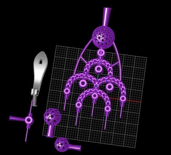 Earrings 2 gold and diamond dangle earring 3D print model_3