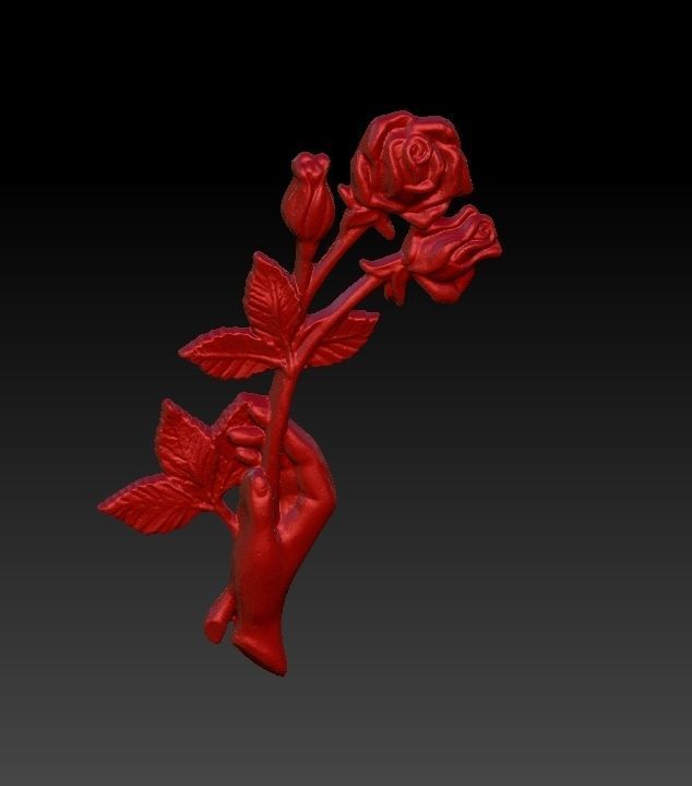 Rose wall decoration 3D print model_1