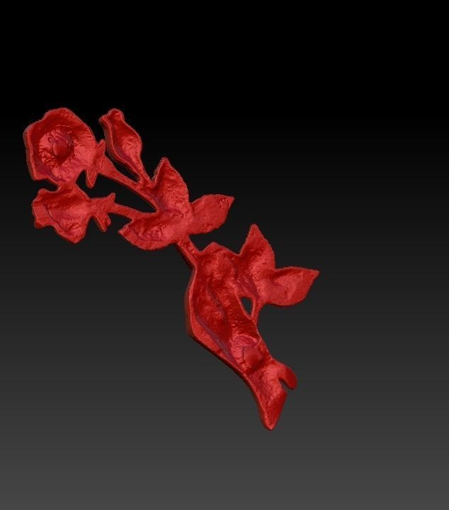 Rose wall decoration 3D print model_2
