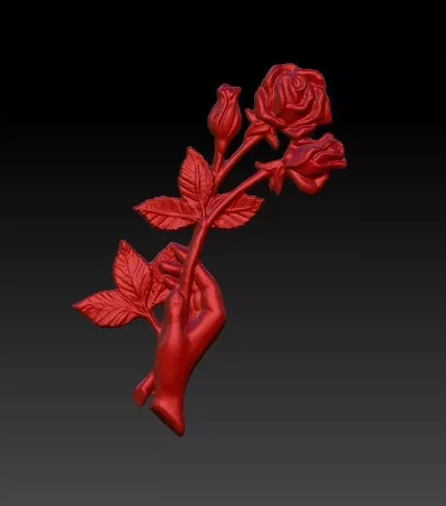 Rose wall decoration 3D print model_0