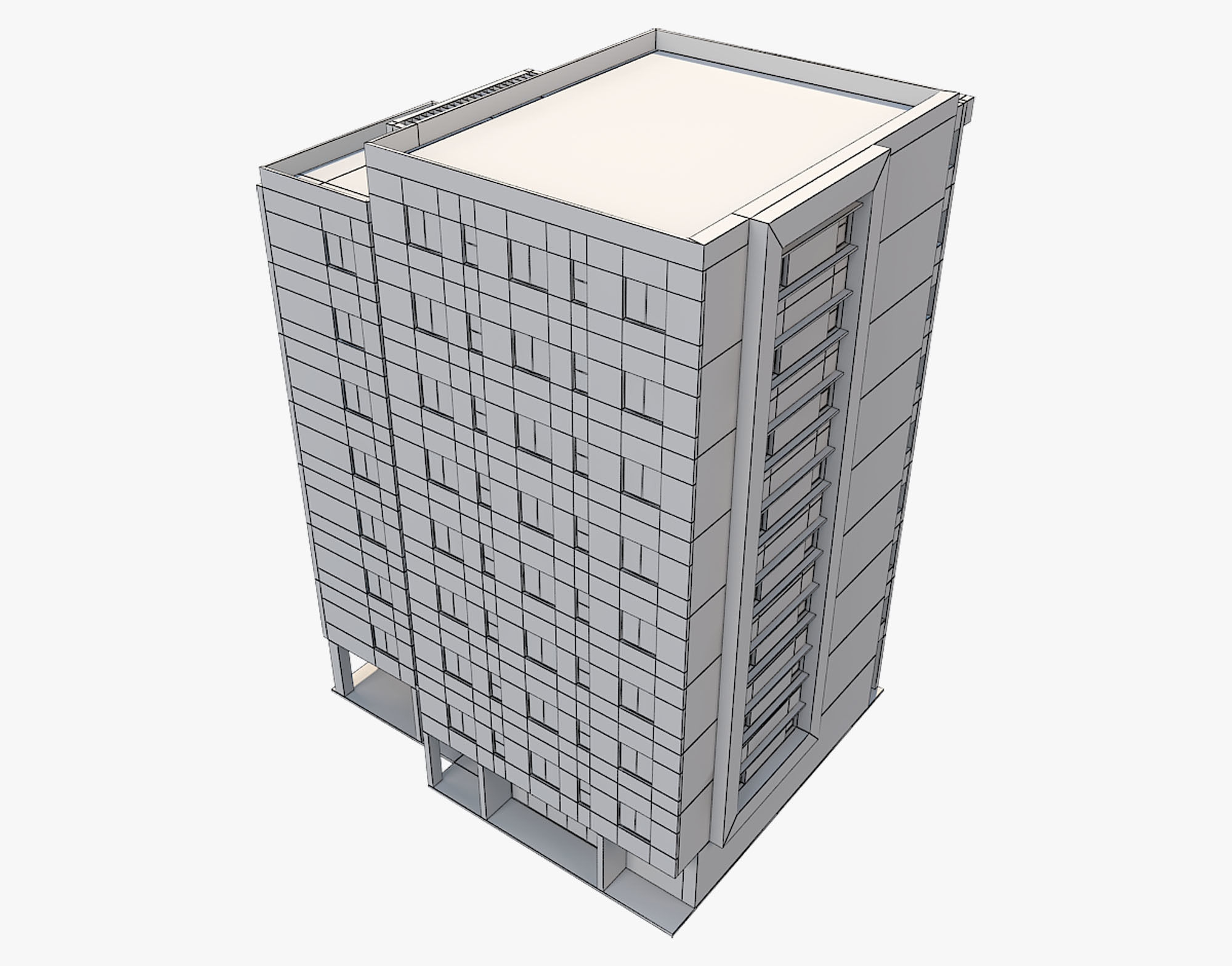 Apartment Building 3 3D model_6