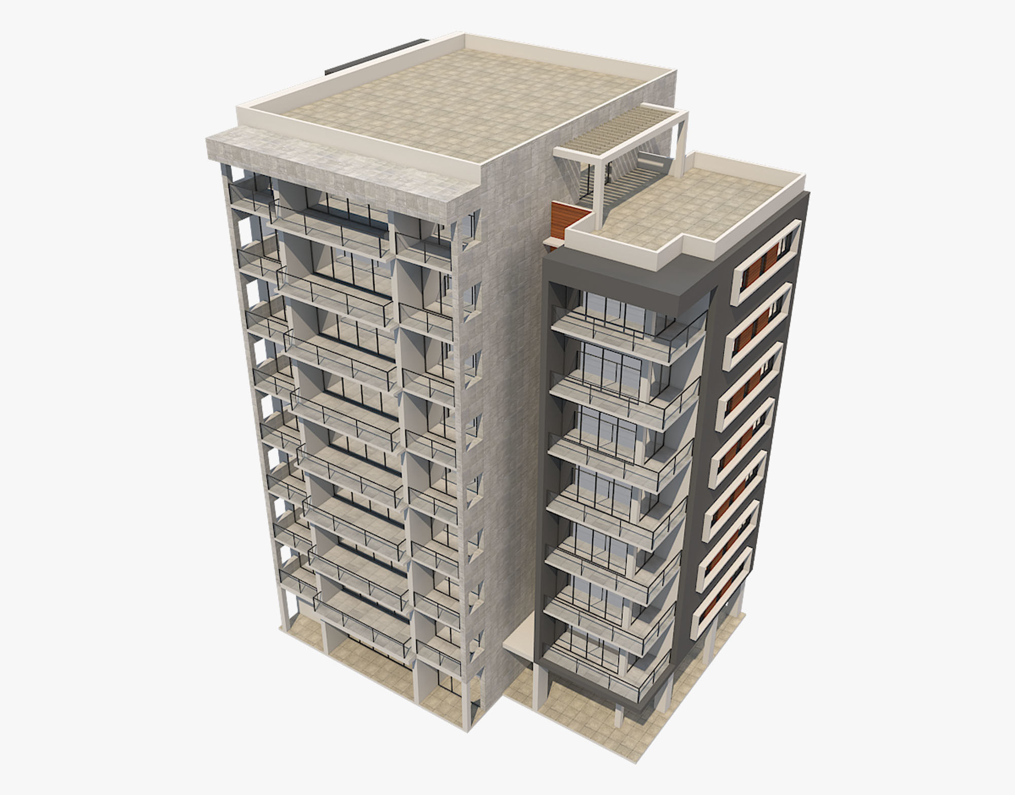 Apartment Building 3 3D model_14