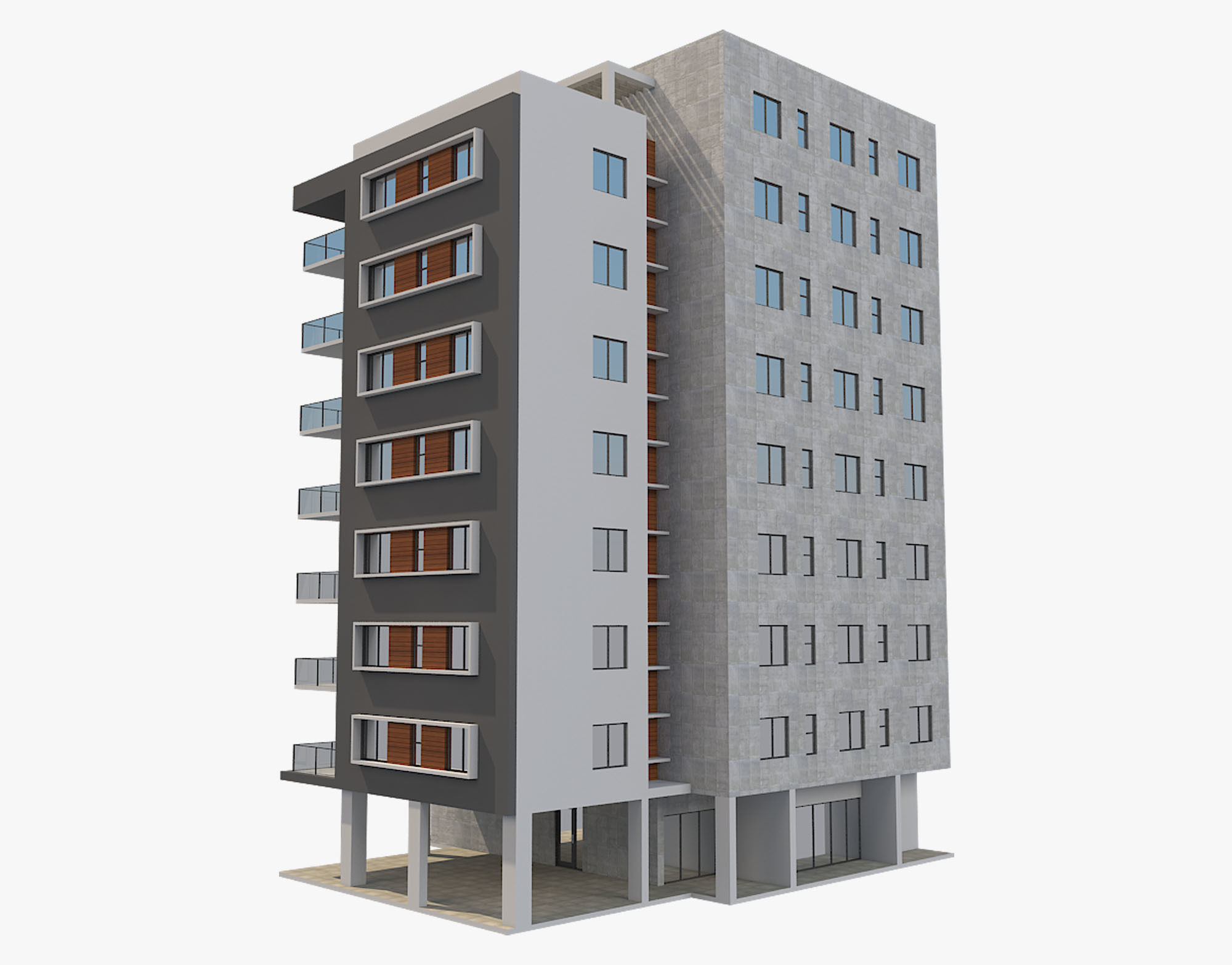 Apartment Building 3 3D model_12