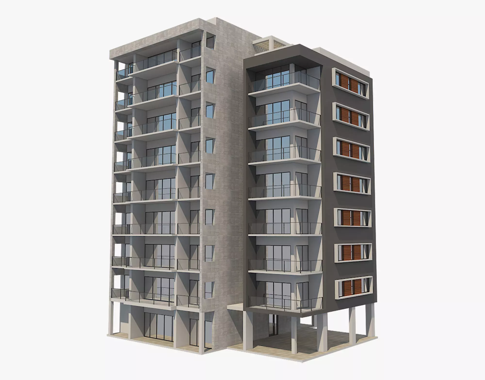 Apartment Building 3 3D model_0