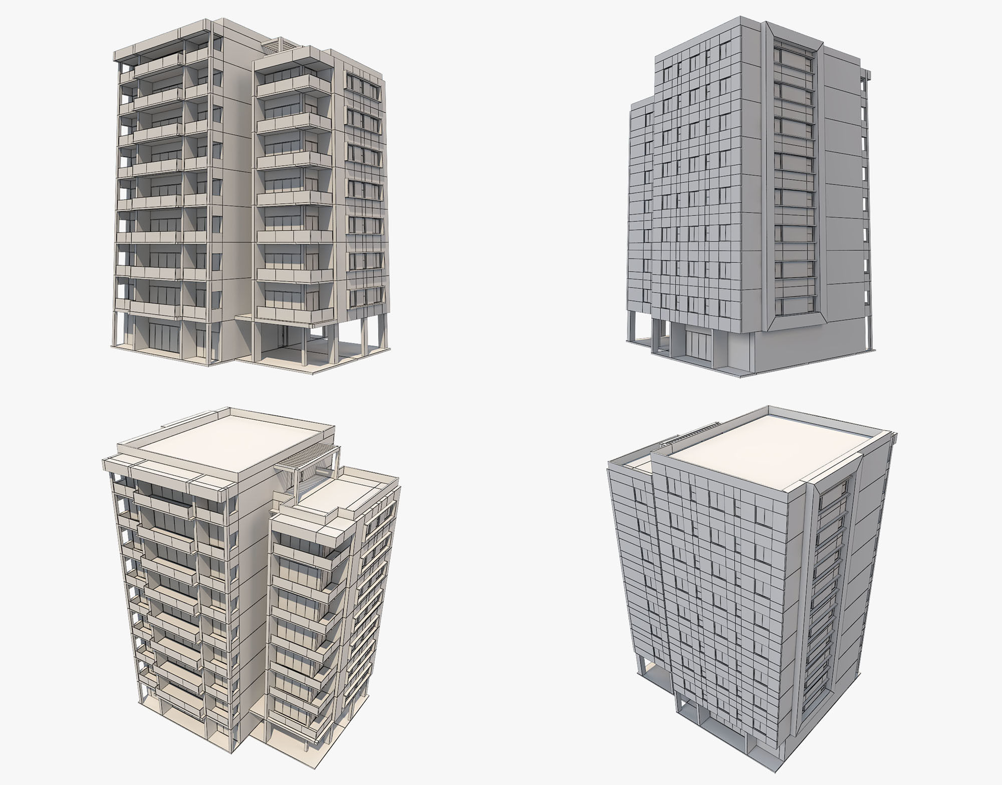 Apartment Building 3 3D model_7