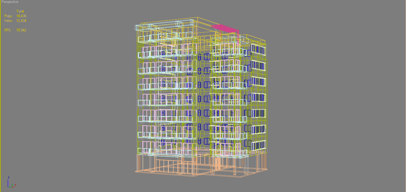Apartment Building 3 3D model_8