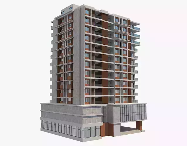 Apartment Building 4 3D model