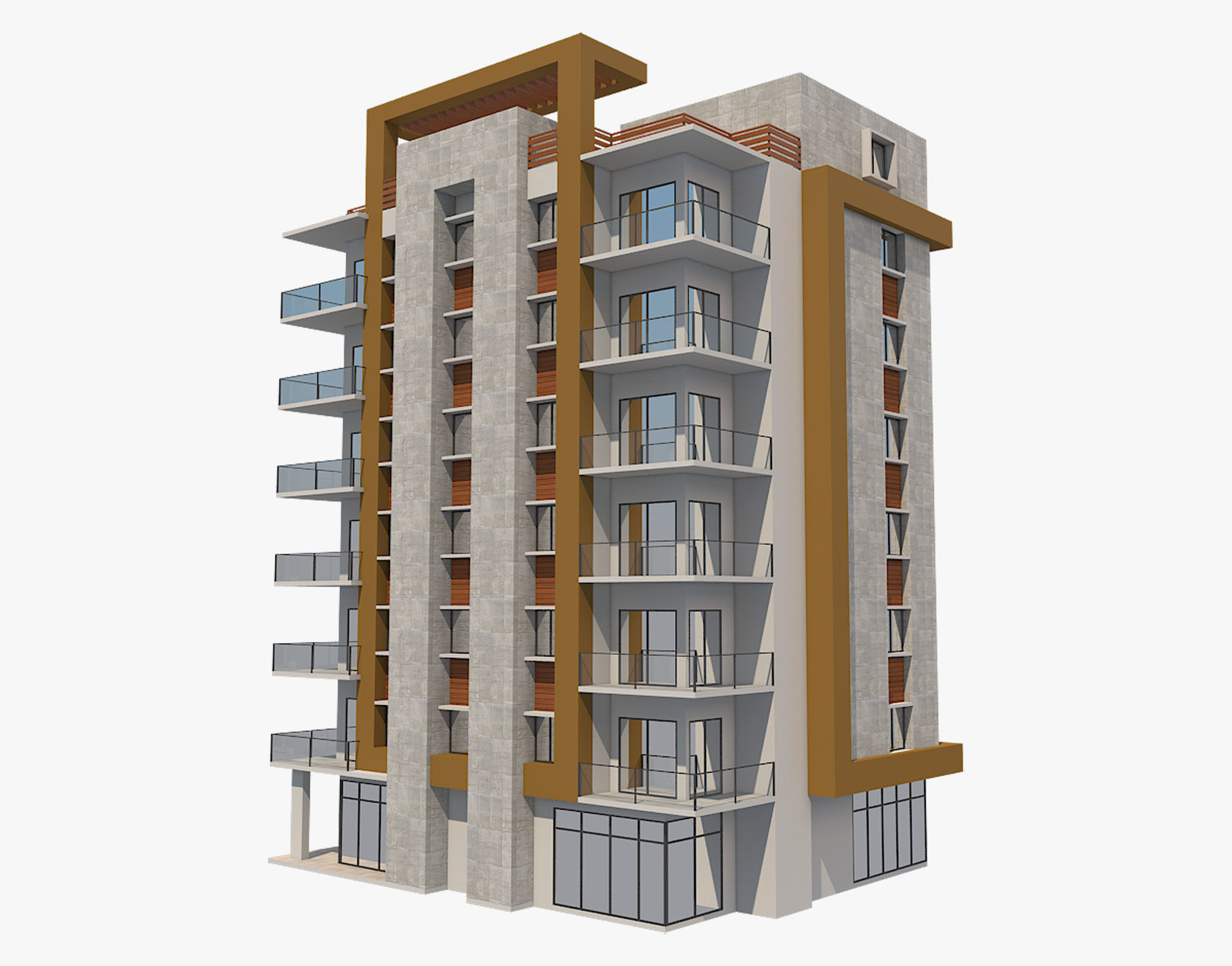 Apartment Building 5 3D model_11