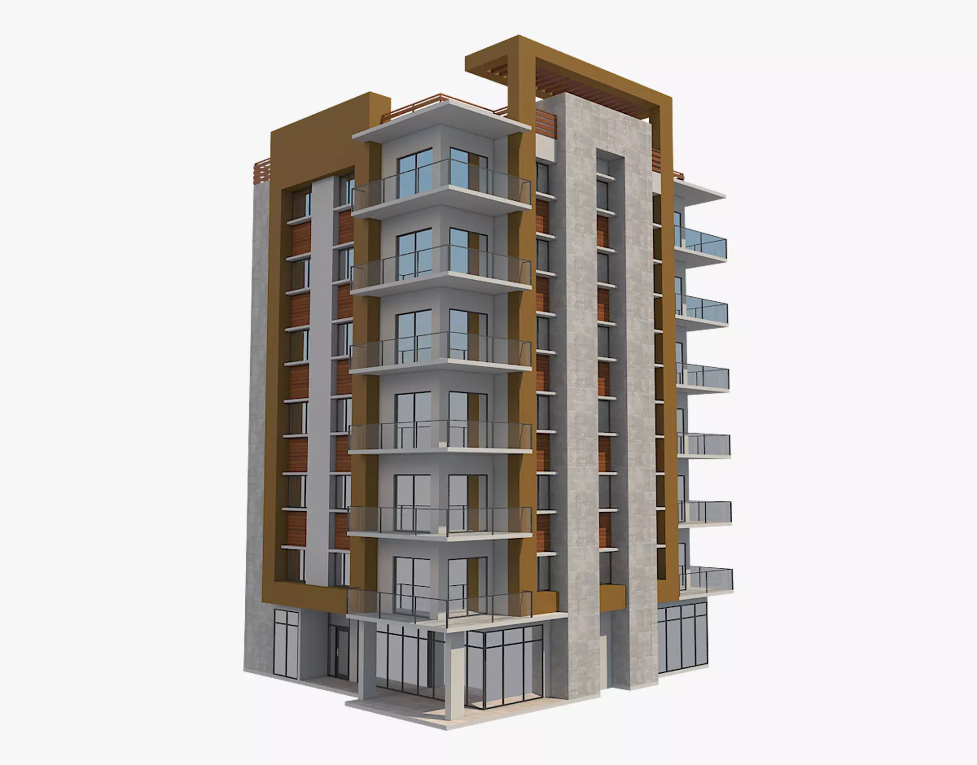 Apartment Building 5 3D model_0