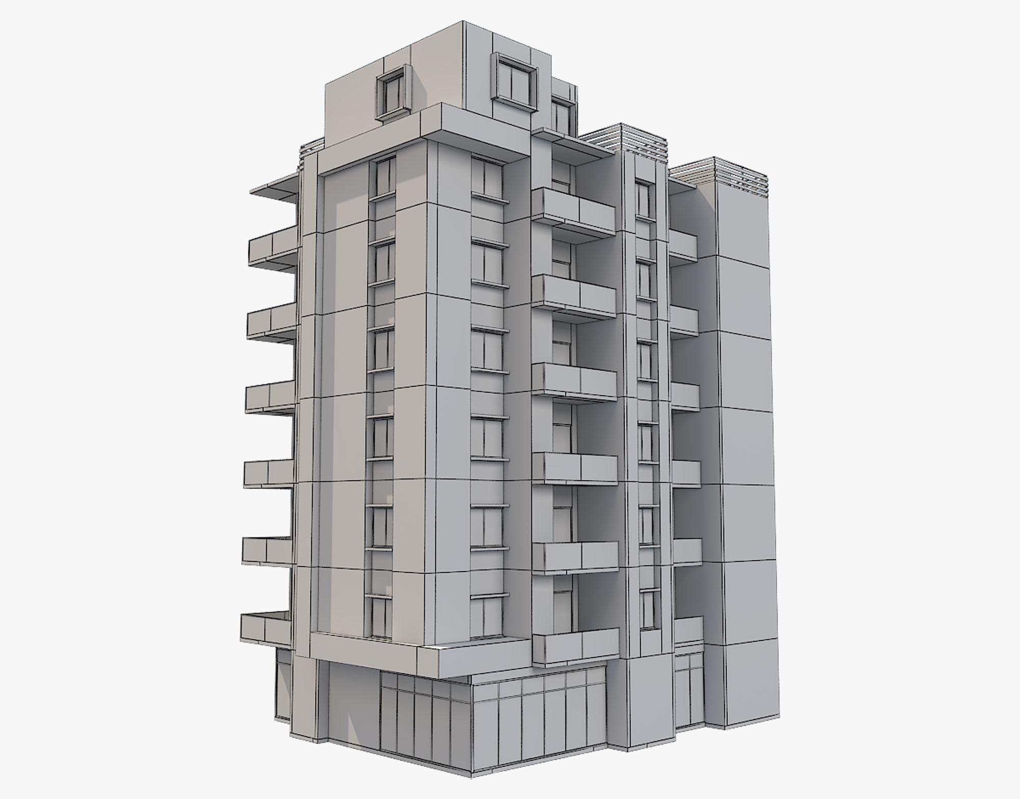 Apartment Building 5 3D model_3