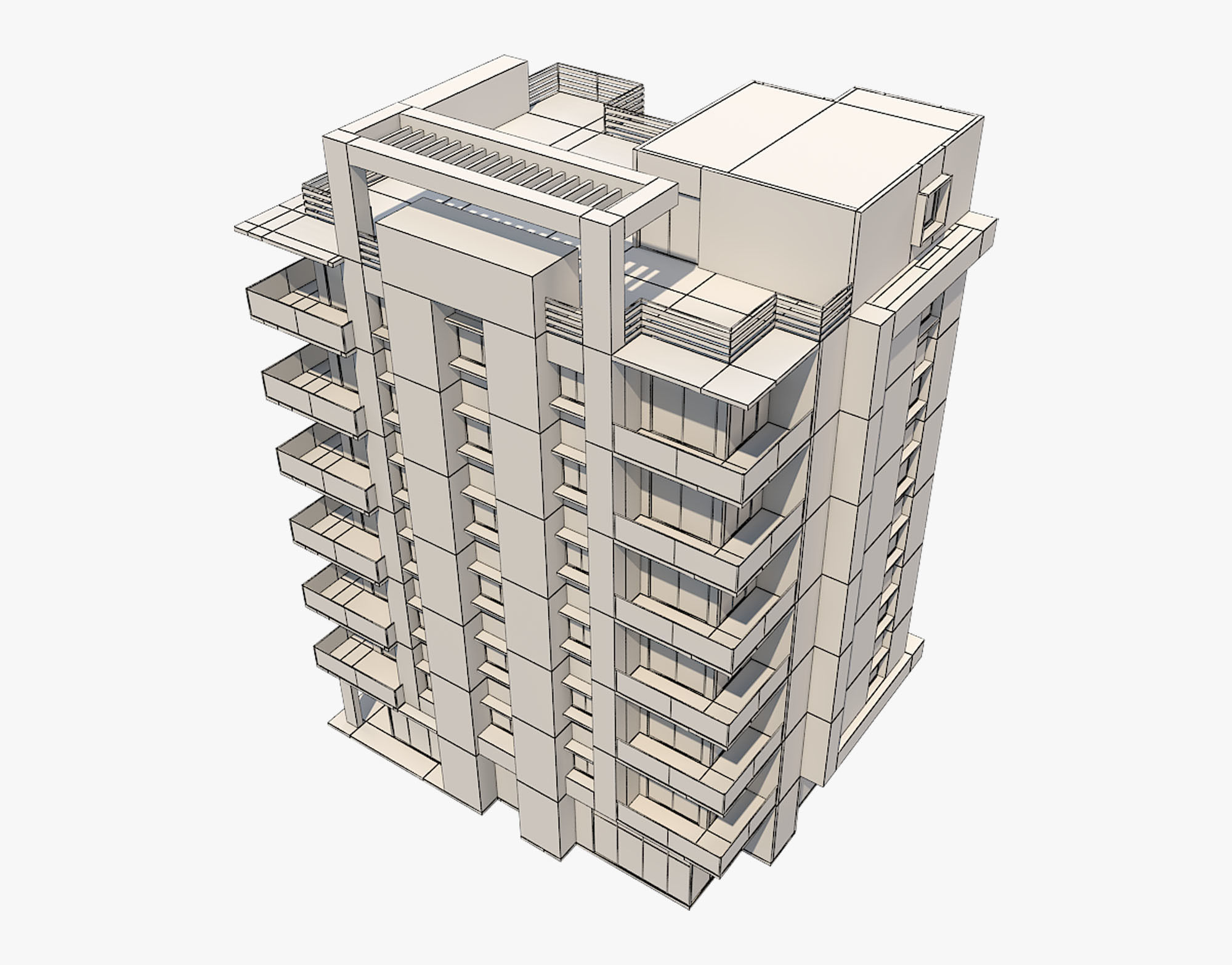 Apartment Building 5 3D model_5