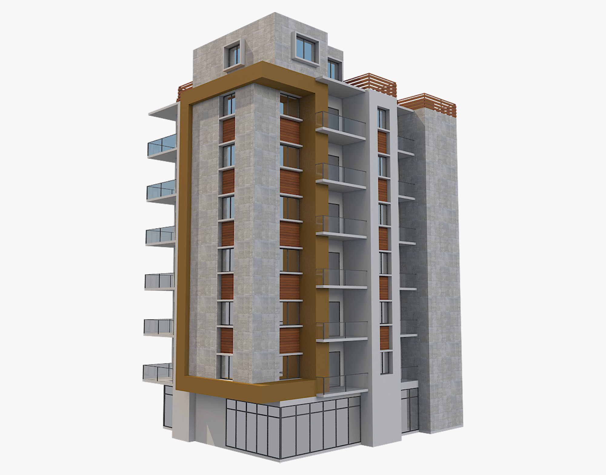 Apartment Building 5 3D model_12
