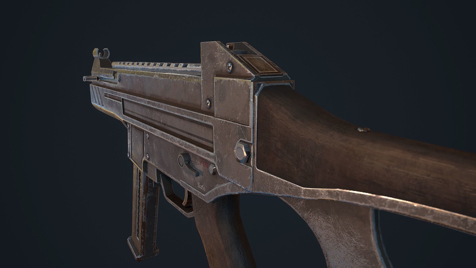 Criket gun Low-poly 3D model_13