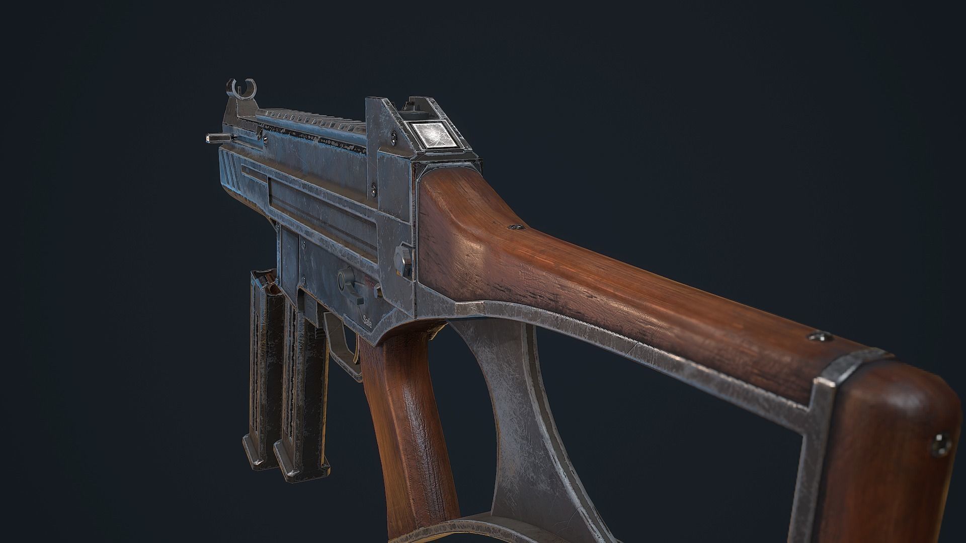 Criket gun Low-poly 3D model_3