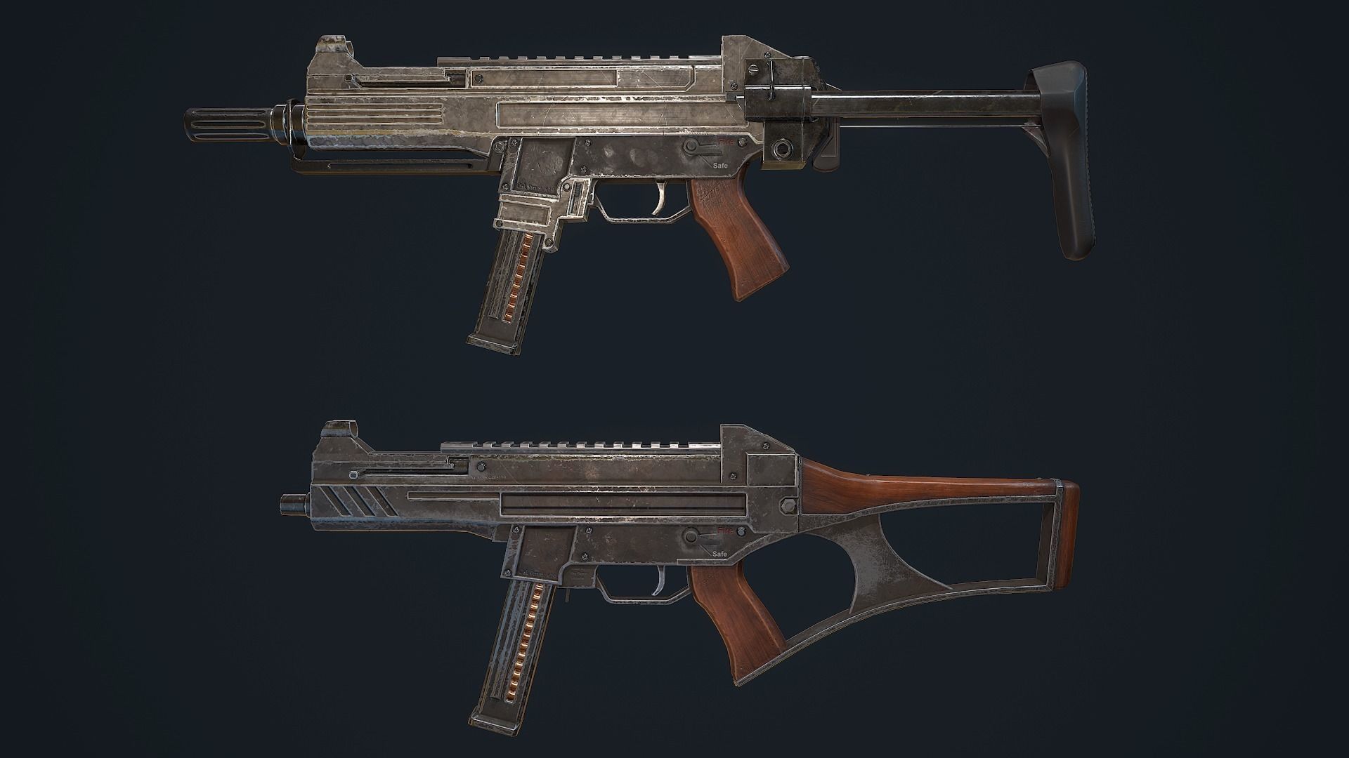 Criket gun Low-poly 3D model_1