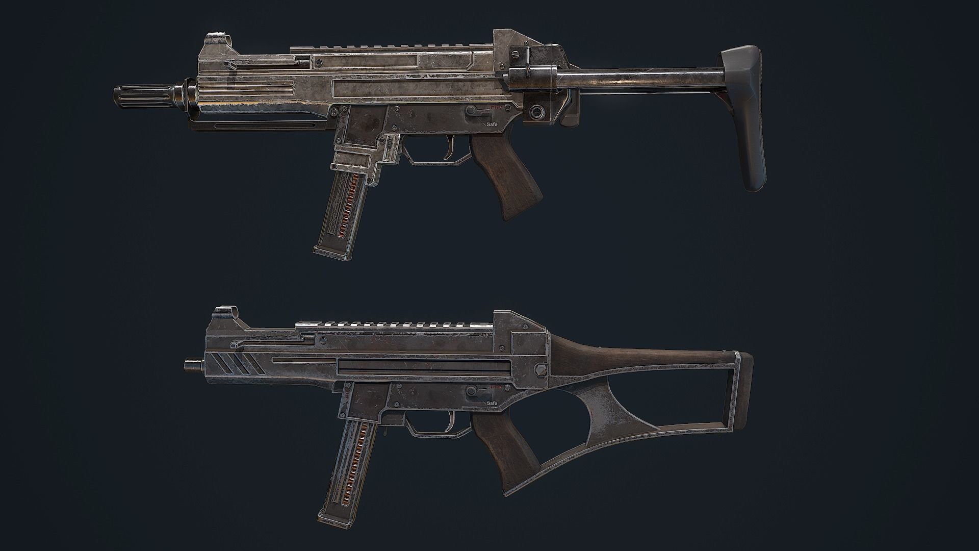 Criket gun Low-poly 3D model_14