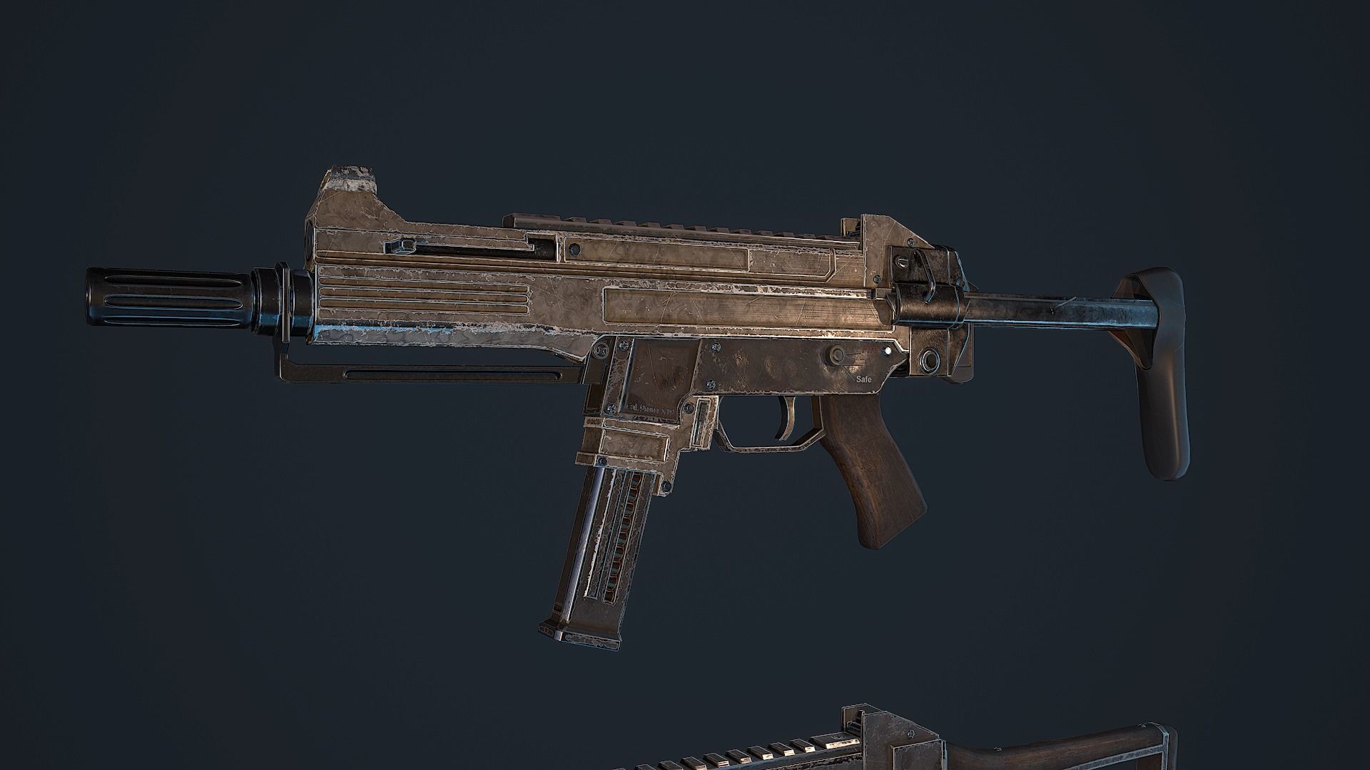 Criket gun Low-poly 3D model_17