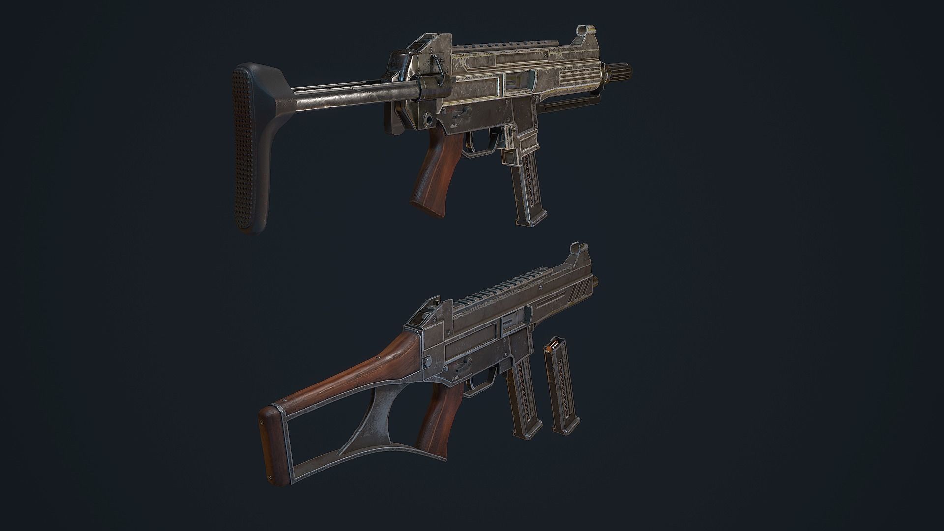 Criket gun Low-poly 3D model_8
