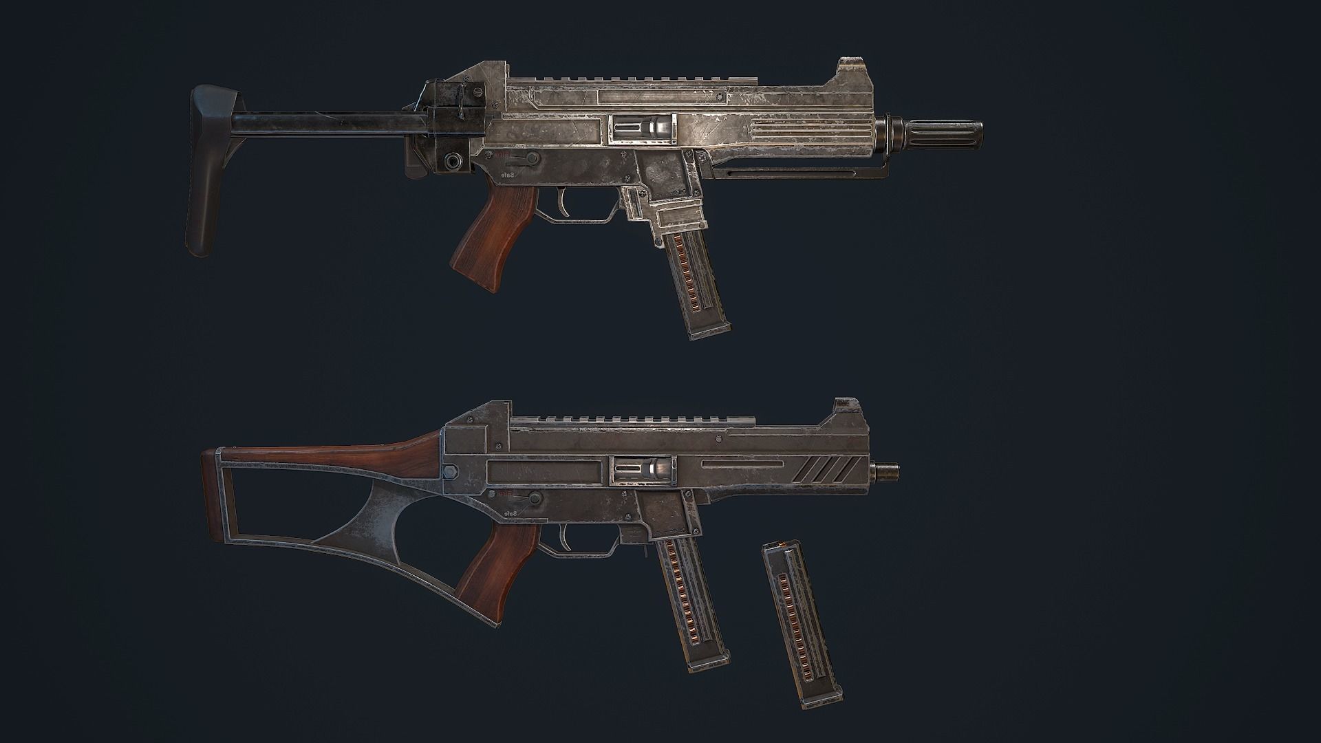 Criket gun Low-poly 3D model_7