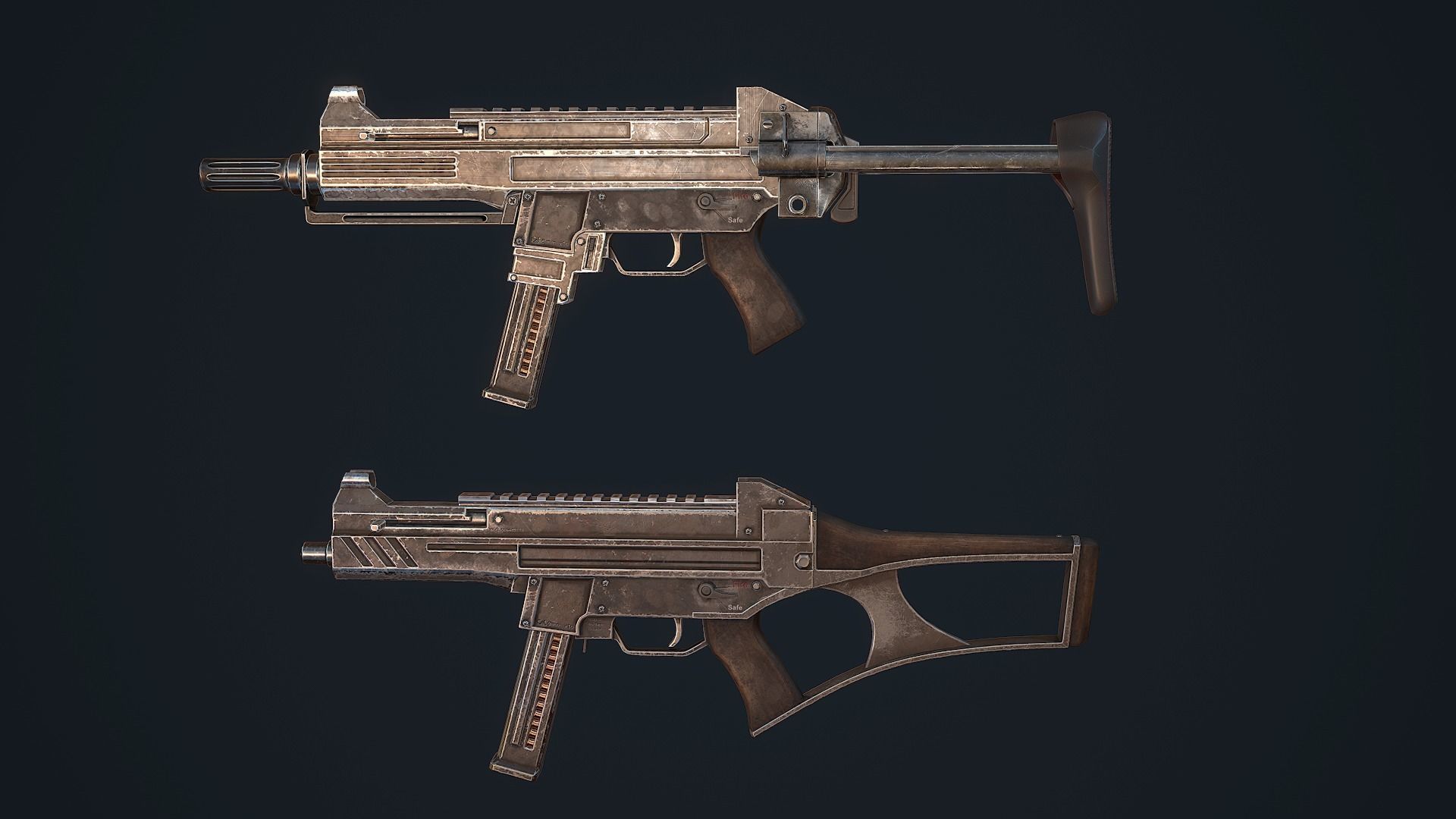 Criket gun Low-poly 3D model_11