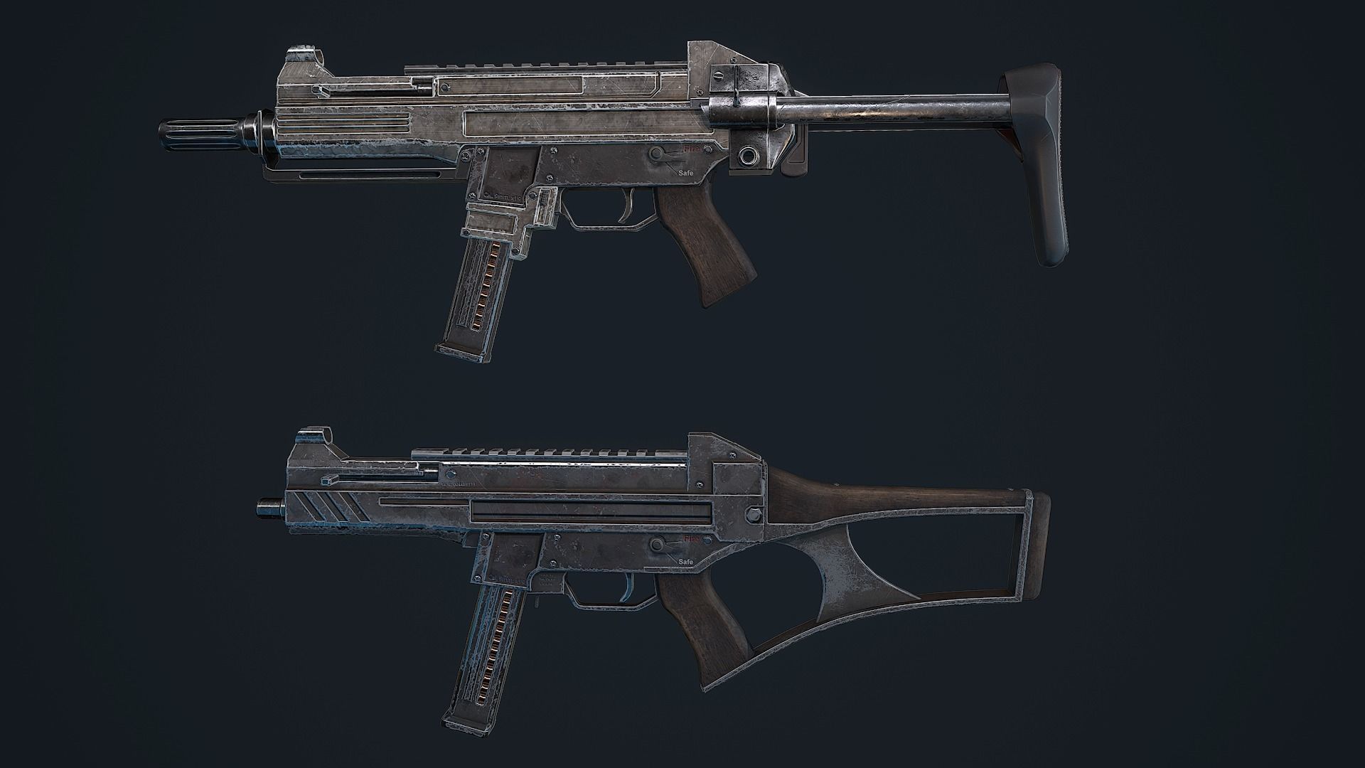 Criket gun Low-poly 3D model_15