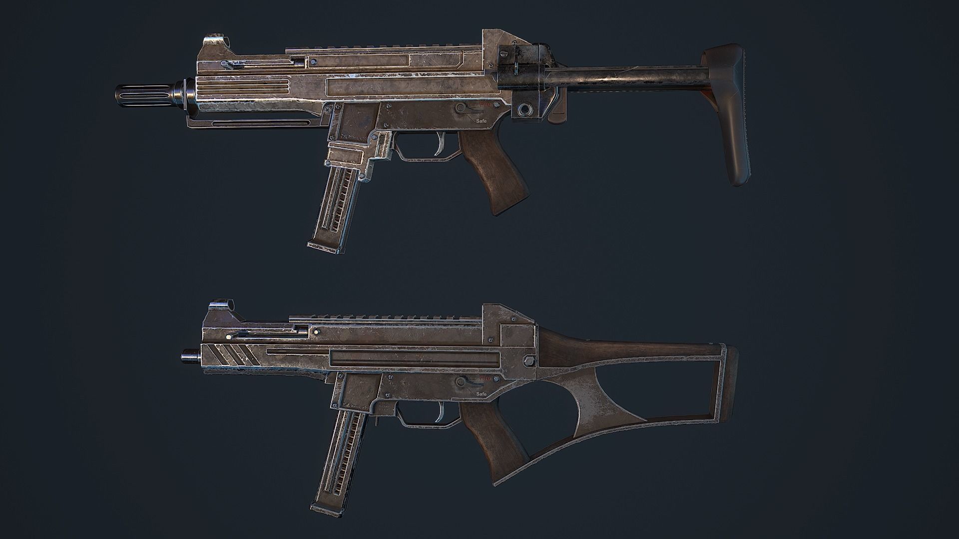 Criket gun Low-poly 3D model_16