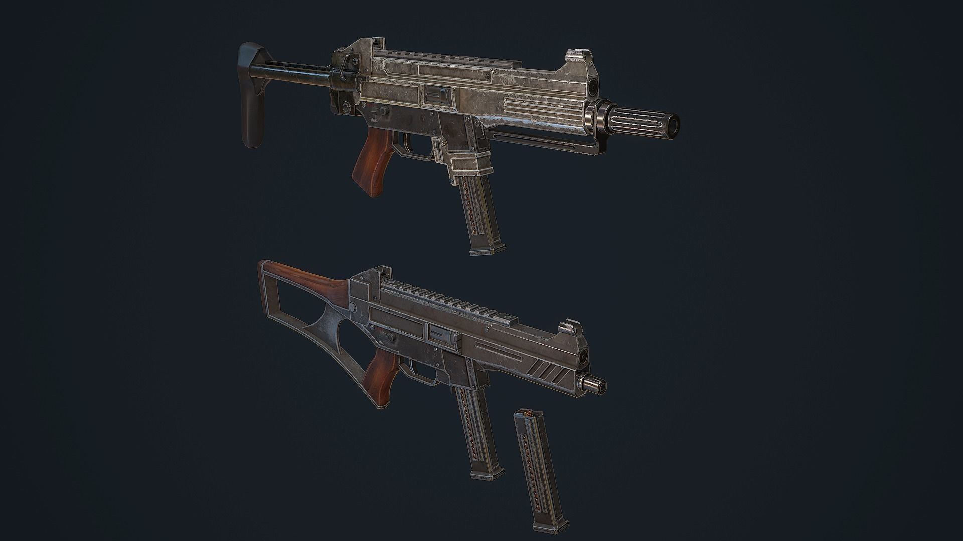 Criket gun Low-poly 3D model_9